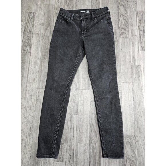 (3/$35) Old Navy Jeans Womens 2 Black Rockstar Super Skinny Built-In Warm - Picture 1 of 11